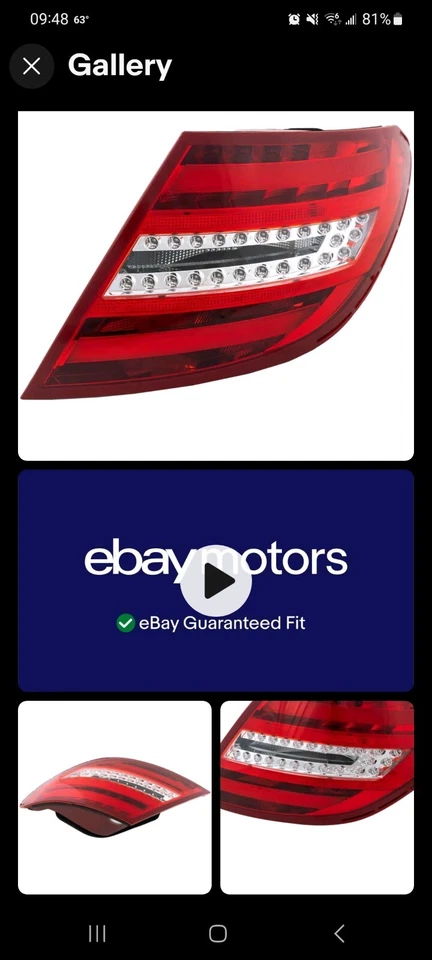 Luz trasera para Mercedes Benz C250 2012-2015 y C300 2012-2014 lado del pasajero Foto 1 de 1