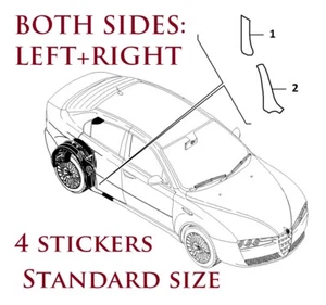 Set 4 adesivi protettivi standard ALFA ROMEO 159 Stonechip ENTRAMBI I LATI - Foto 1 di 2