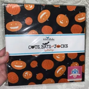 Riley Blake Designs Cats Bats and Jacks Layer Cake 10” Stacker 42 Quilt Squares - Picture 1 of 4