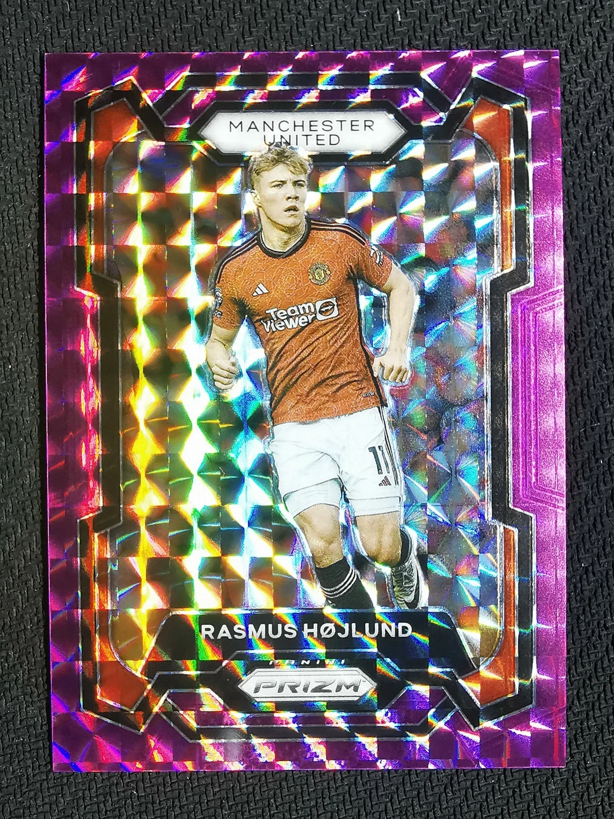 2023-24 Panini Prizm EPL RASMUS HOJLUND Purple Mosaic /140 Manchester United cz