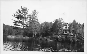 # G2889 FAIRLEE LAKE, POSTAL CON FOTO REAL DE COLECCIÓN, D.G. CABAÑA DE MADERA - Imagen 1 de 2