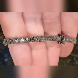 Beautiful Art Deco OTC Sterling Silver 925 and Marcasite Bracelet - Picture 1 of 13