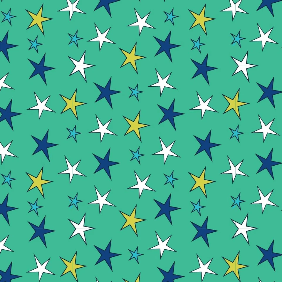 Stars Jade 100% Cotton Quilting Fabric from the Craft Cotton Company
