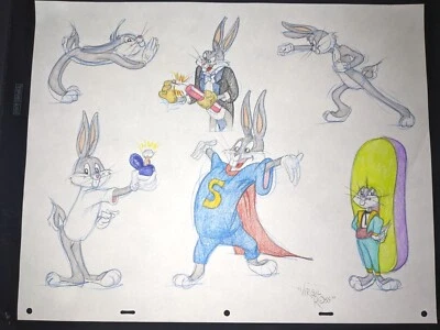 LOONEY TUNES 动画 Cel 艺术 Chuck Jones 卡通 VIRGIL ROSS 模型 SHEET MT — 第 1/4 张图片