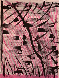 ACRYLIC PAINTING ON HEAVY PAPER ORIGINAL ARTIST SIGNED  - Bild 1 von 1