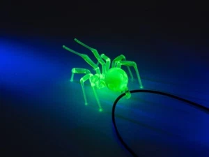 Glowing Uranium Glass Spider Pendant – Handmade Lampwork Arachnid Jewelry - Picture 1 of 5