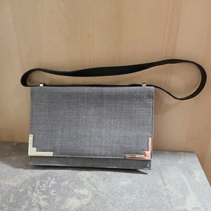 Handtasche Escada grau Wolle und Leder verstellbarer Schulterriemen - Bild 1 von 12