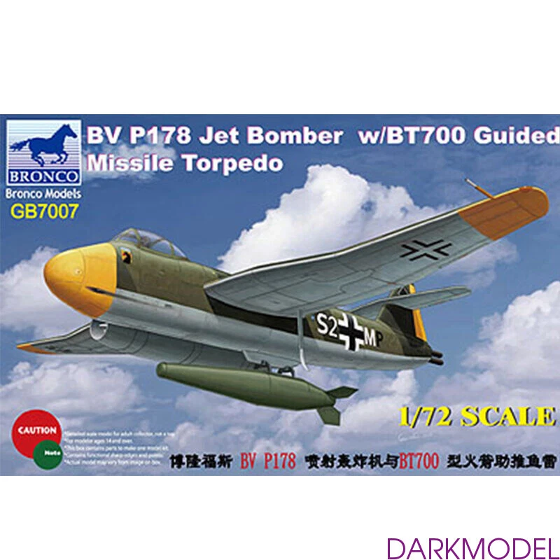 Bronco 1/72 GB7007 Blohm & Voss BV P178 Jet Bomber BT700 Guided Missile Torpedo - Image 1 of 1