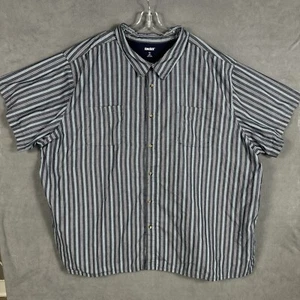 KingSize Shirt Adult 6XL Big Multicolor Striped Button Up Short Sleeve Men's - Picture 1 of 13