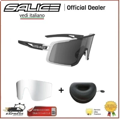 Occhiali Ciclismo Bicicletta Salice 022 Mtb Strada Bianco Nero Antiriflesso - Immagine 1 di 3