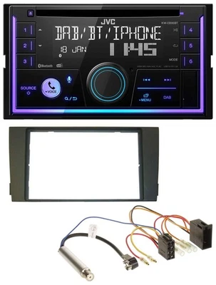 JVC MP3 USB 2DIN DAB Bluetooth CD Autoradio für Audi A6 C5 2001-2005 ISO - Bild 1 von 4
