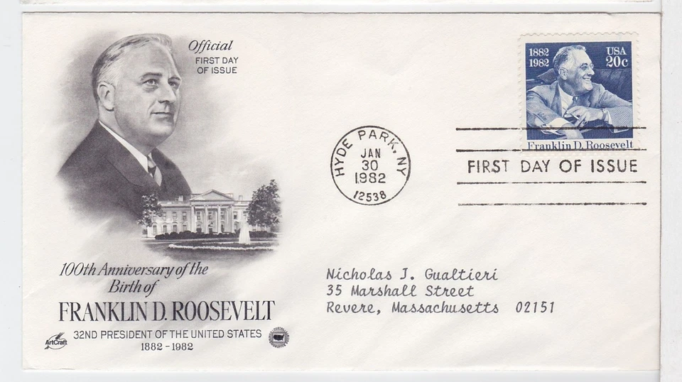 TurtlesTradingPost- Franklin D. Roosevelt- 1982 #1950 Artcraft Variety FDC - Image 1 of 1