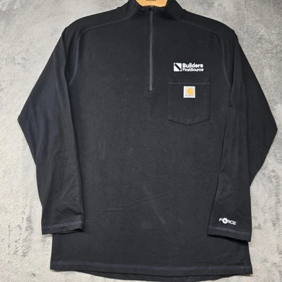 Camiseta Carhartt Force Hicking Para Hombre M Negra Constructores FirstSource Calce Relajado Foto 1 de 4