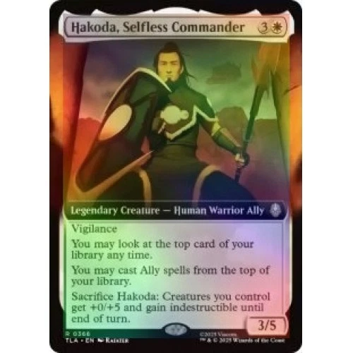 FOIL PRESALE HAKODA, SELFLESS COMMANDER (EXTENDED ART) X4 Avatar: The Last Airbe - Image 1 of 1