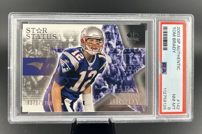 2003 SP Authentic #142 TOM BRADY Star Status /1200 PSA 8 Patriots GOAT - Image 1 of 2