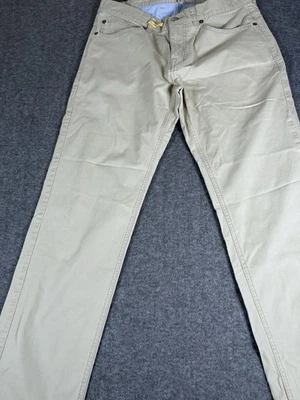 Pantalones chinos clásicos Peter Millar para hombre 34x32 beige frente plano Foto 1 de 4