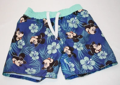 Baús de banho Disney Old Navy Mickey Mouse rosto azul tropical tamanho 12-18M - Imagem 1 de 4