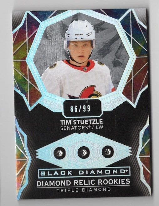 2020-21 Black Diamond Relic Rookies Triple Diamond Tim Stutzle Stuetzle 86/99 - Image 1 of 1