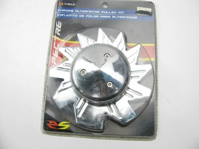 Spectre 44813 Chrome Alternator Pulley With Fan - 3/8" Single Groove - Image 1 of 2