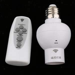 Dimmable Wireless Remote Control E27 Bulb Socket Holder Timer Setting - Picture 1 of 5