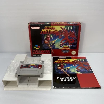 SUPER NINTENDO SUPER METROID BIG BOX + 72 PAGE PLAYER’S GUIDE BOXED  - Image 1 of 4