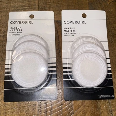COVERGIRL Makeup Masters Powder Puff Set 3ct Aplicador de Terciopelo Suave Lote de 2 Foto 1 de 4