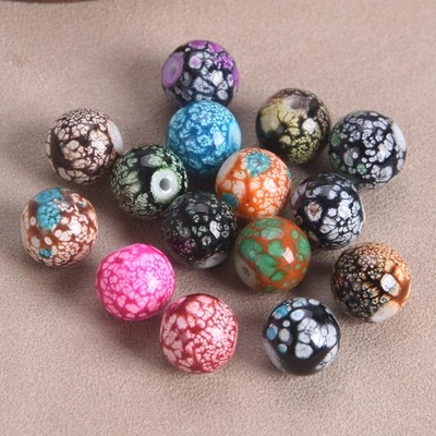 8mm 10mm Round Colorful Coated Loose Glass Craft Beads lot DIY Jewelry Findings - Image 1 of 4