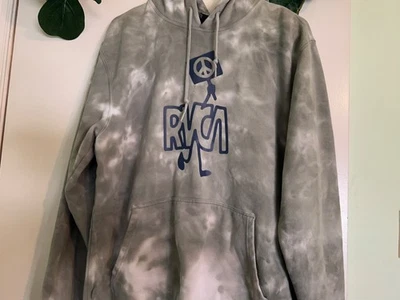 RVCA Hoodie Tie Dye Unisex Size L Pullover Peace Graphic Streetwear Skater Surfe - Image 1 of 4
