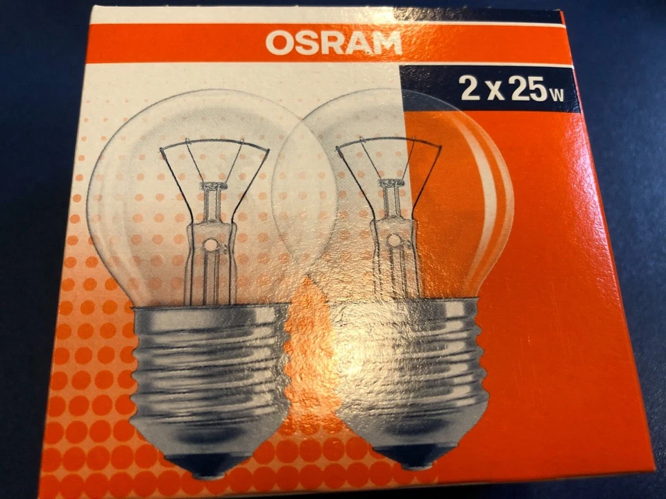 2 X OSRAM CLASSIC P CLAS P CL 25 230V E27 Klar  25W GLÜHLAMPE !!! DIMMBAR !!!! - Bild 1 von 1