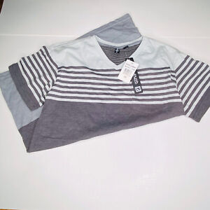 Ocean Current Boys Gray Striped Short Sleeve T Shirt M New