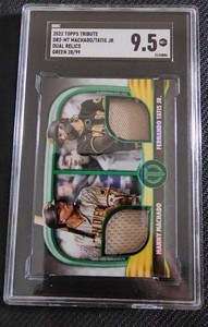 2022 Topps Tribute Dual Relic Machado/Tatis Jr. Green 28/99 SGC 9.5 MINT+