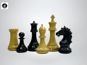 The Cremona Series Staunton Chess Pieces- 4" King- Double Weighted Ebony Wood - Picture 1 of 9