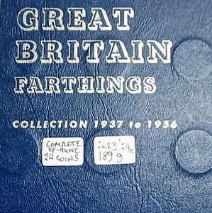 GB Farthings 1937-1956 Whitman Folder COMPLETE EF-aUNC 24 coins - Picture 1 of 6