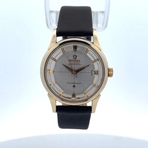Omega Constellation Two-Tone Stainless Steel 18K Gold Filled Brown Leather Band - Picture 1 of 5