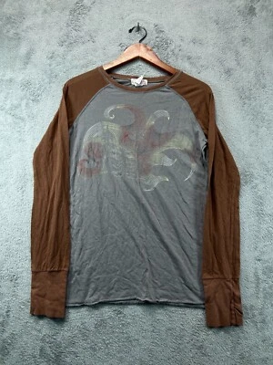 OP Ocean Pacific Raglan T Shirt Juniors XL 17 Gray Crew Graphic Long Sleeve - Image 1 of 4