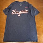 Virginia Cavaliers Shirt Mens Medium Blue Short Sleeve Athletic Cut Rayon Nike