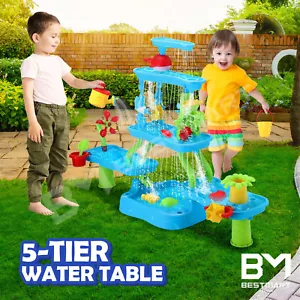 Waterfall Sand and Water Table Sandpit Toys Play Set Kids Outdoor Beach Activity - Picture 1 of 11