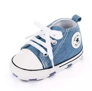Infant Baby Classic Canvas Shoes Boy Girl Soft Sole Size Fashion Cute - Picture 1 of 13