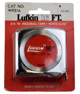 Vintage NOS Lufkin W9316 16 ft. x 3/4 in. White Clad Mezurall Tape Rule - NEW! - Picture 1 of 4