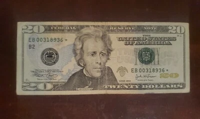 Extremely Rare $20 dollar star note 2004 low serial  - Image 1 of 2