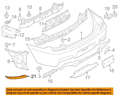 宝马原始设备制造商 16-18 650i Gran Coupe-Bumper Trim-Reflector 左 63147844023 — 第 1/2 张图片