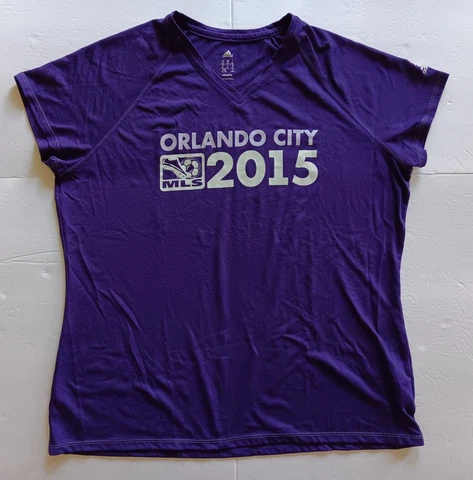 Orlando City SC MLS Adidas Women's Climalite V-Neck T-Shirt XL Cover