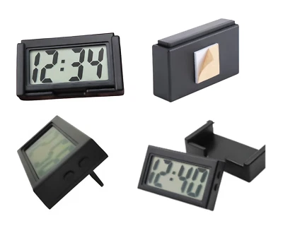 Auto Armaturenbrett Digital Uhr Mini LCD Bildschirm Innenraum Schreibtisch Ständer Selbstklebend - Bild 1 von 4