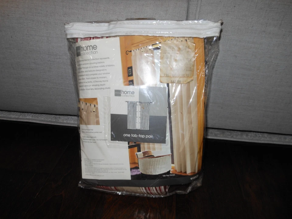 Nuevo JC PENNEY Home Collection Wendy One Tab-Top Par Rayas W82 x L84 Hecho en EE. UU. Foto 1 de 4