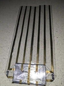 Box of 85+ Gold Strip Cellophane 12" x 5" Gift Wrap Bags, made In France - Picture 1 of 5