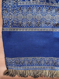 Tuch aus Ägypten - 205 x 92 cm - blau weiß - Baumwolle/Kamelhaar - Abu Gazala - Bild 1 von 13