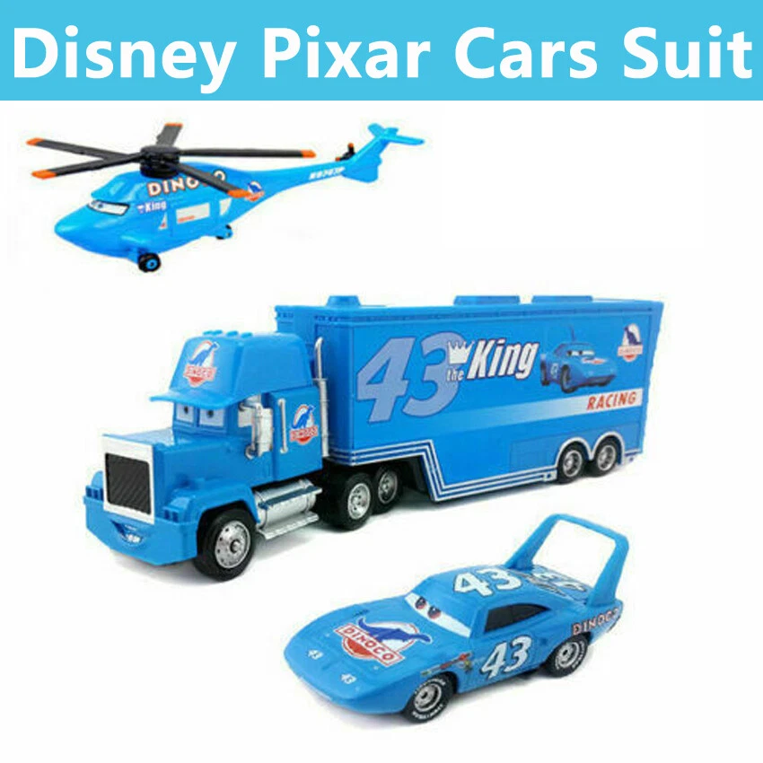 Pacote com 1-3 carros Disney Pixar helicóptero dinoco King Mack carro de brinquedo fundido 1:55 solto - Imagem 1 de 4