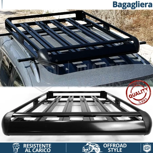 Cestello PORTAPACCHI Tetto per Ford Transit Tourneo Courier in ALLUMINIO Nero - Immagine 1 di 4