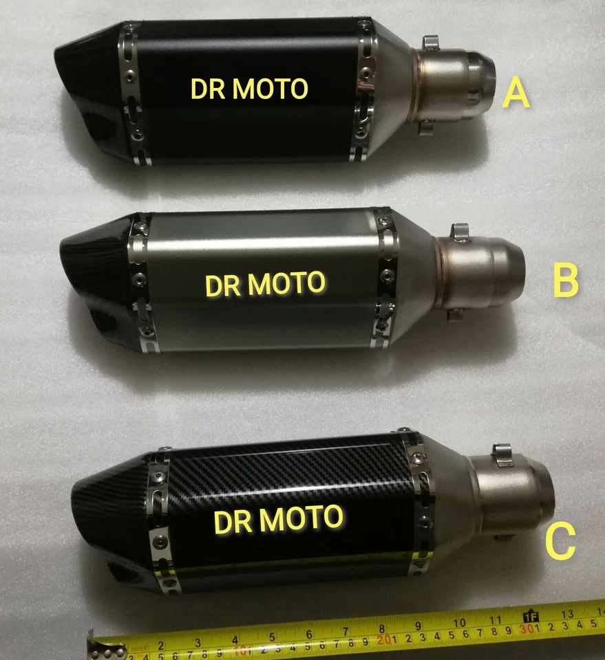 Moto Terminale Scarico 38-51mm Universale Silenziatore Acciaio nido d'ape carbon - Immagine 1 di 1