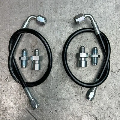 Комплект для замены задней тормозной магистрали из нержавеющей стали для 88-91 Honda CRX с барабаном - черный - Изображение 1 из 4